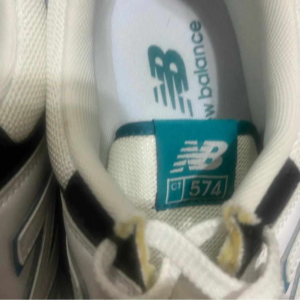 New Balance White and Teal Athletic Shoes